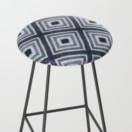 Navy blue Ikat diamonds pattern Bar Stool