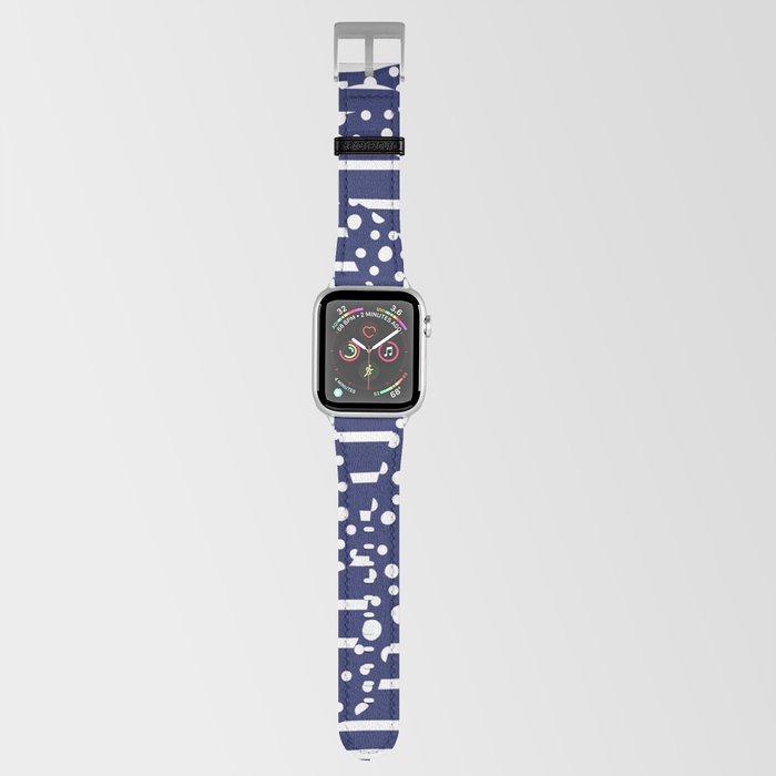 Spots and Stripes 2 - Blue and White Apple Watch Band