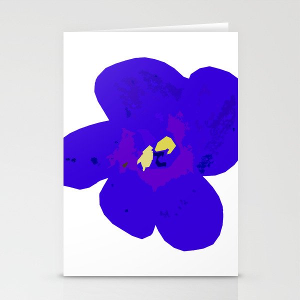 One Blue Retro Flower White Background #decor #society6 #buyart Stationery Cards