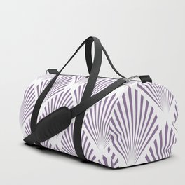 Purple and White Elegant Scallop Fan Pattern Pairs Coloro 2022 Popular Color Lavender Silk 138-48-19 Duffle Bag