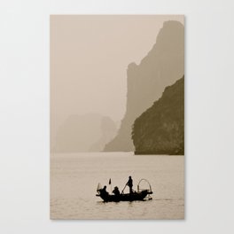 Fishermen, Halong Bay, Vietnam Canvas Print