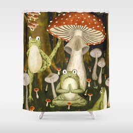 mushroom forest yoga Shower Curtain