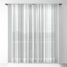 [ Thumbnail: Dark Gray & Mint Cream Colored Lines Pattern Sheer Curtain ]