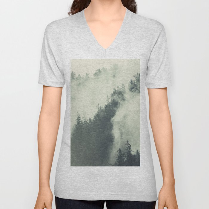 Forest Green - Redwood National Park V Neck T Shirt