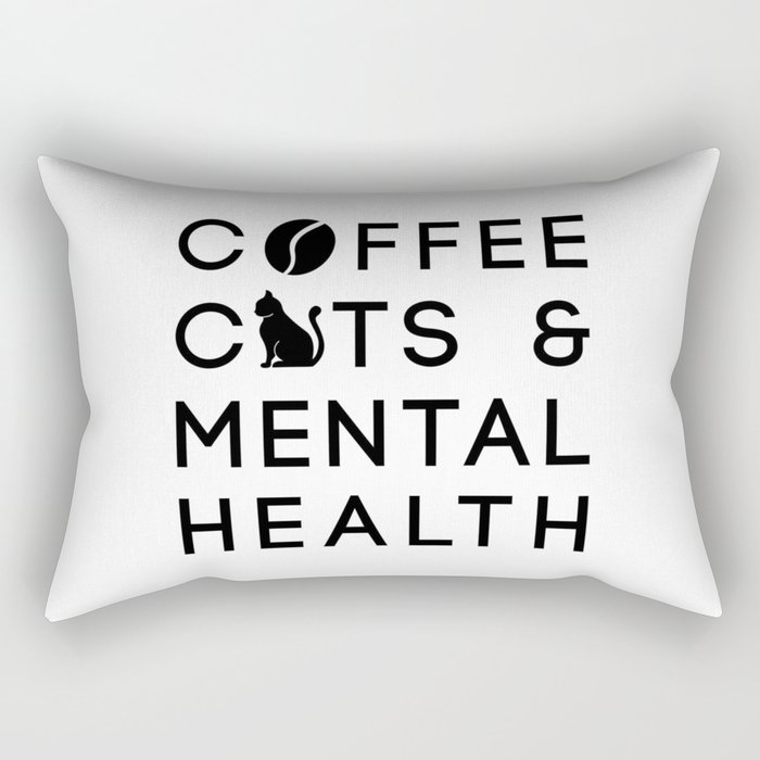 Coffee Cats Mental Health Coffee Drinker Anxie Rectangular Pillow