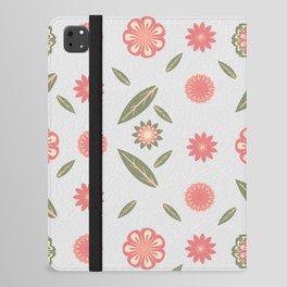 Peach and Green floral pattern iPad Folio Case