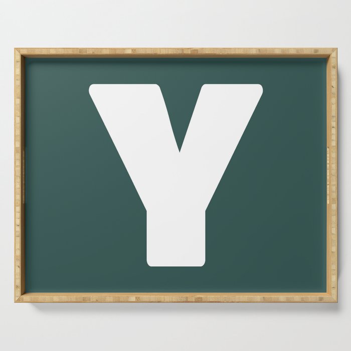 Y (White & Dark Green Letter) Serving Tray