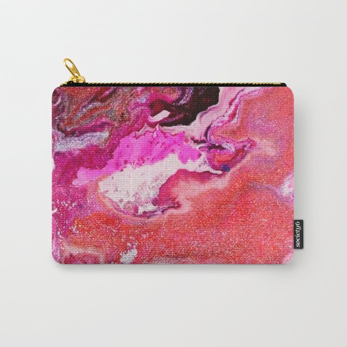 Coral Pink Ocean Acrylic Painting Carry-All Pouch