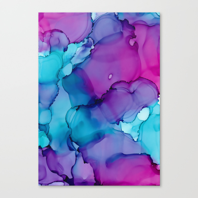 Alcohol Ink Wild Plum Teal Canvas Print By Annelouw Society6