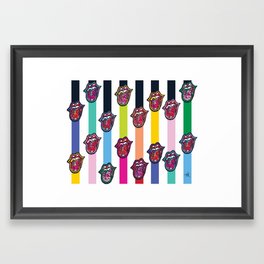 ROCK N' ROLL (LIGHT UP) Framed Art Print | Illustration, Popart, Marcelasolana, Other, Colorful, Pink, Girly, March, Lines, Cool 