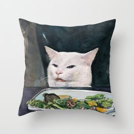 Multicolor Meme-ified Pop Funny Cat Memes Throw Pillow 16x16 