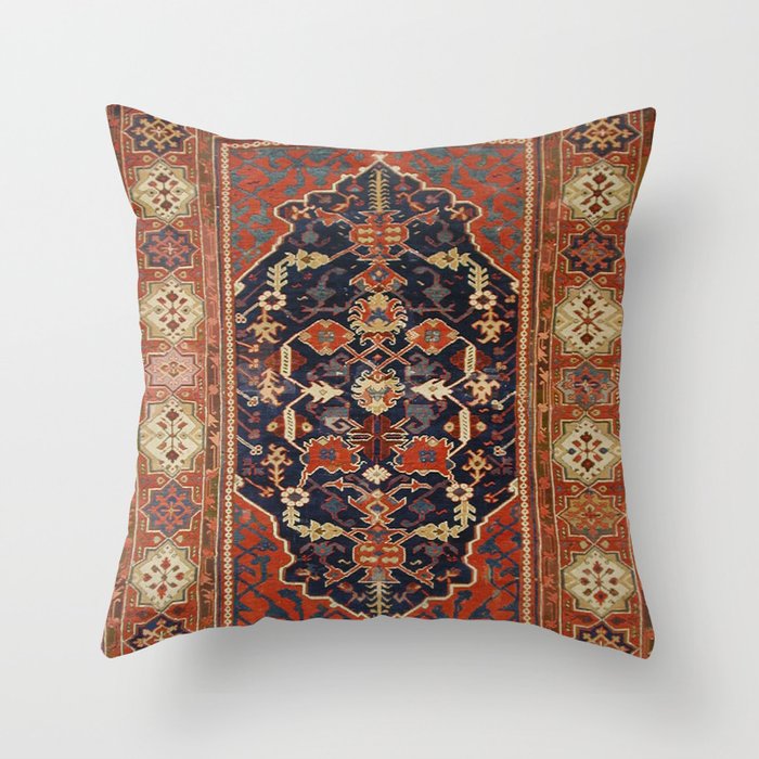 17th Century Turkish Textile Pattern Throw Pillow