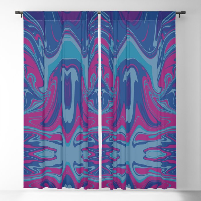 Symmetrical liquify abstract swirl 06 Blackout Curtain
