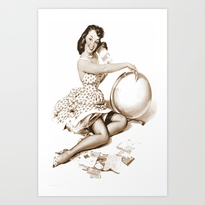 Out of This World by Gil Elvgren Pin Up Girl Art Print