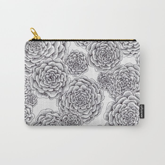 flowers or "pinecones from top" hand drawn Carry-All Pouch