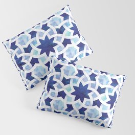 Calming Blue Geometric Weave Pillow Sham