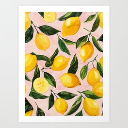 watercolor lemons  Art Print