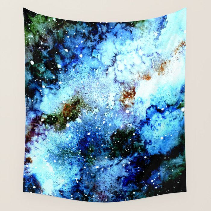 Cool Blue Galaxy Wall Tapestry By Context