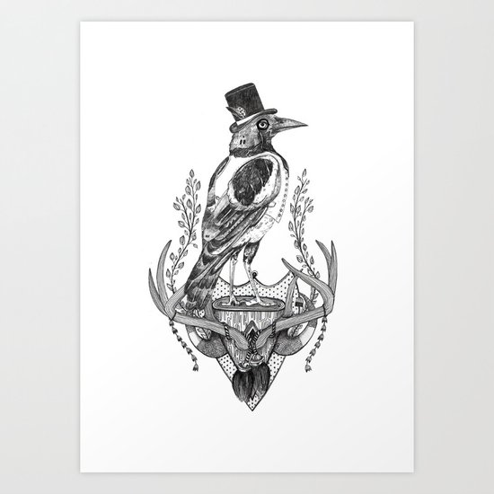 Mr. Magpie Art Print