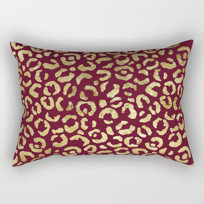 Foil Glam Leopard Print 04 Rectangular Pillow