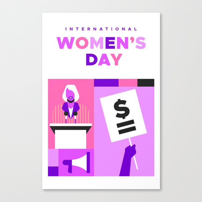 Women's Day female equality celebration design Canvas Print