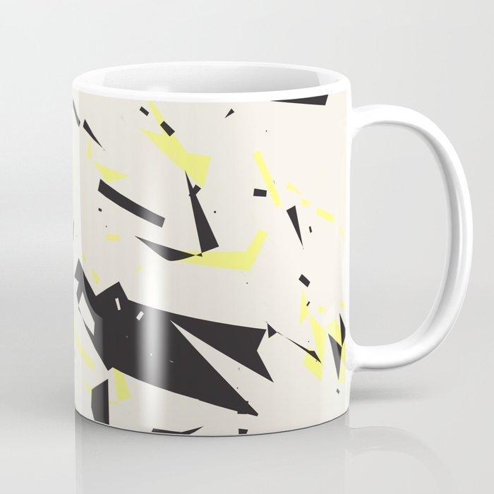 pressed linen with black & yellow /geometric series Coffee Mug