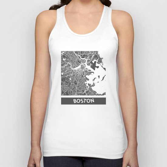 Boston map Unisex Tank Top