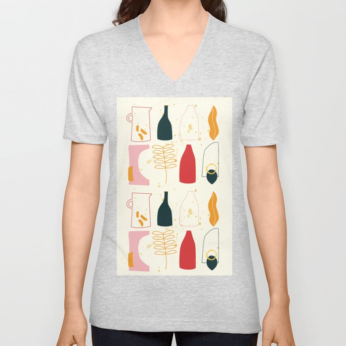 Abstract Everyday Objects V Neck T Shirt