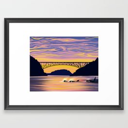 Orcas in Deception Pass Framed Art Print | Sea, Gifts For Her, Painting, Marine Life, Gifts For Him, Christmas, Stocking Stuffers, One, Pacific Northwest, Orca 