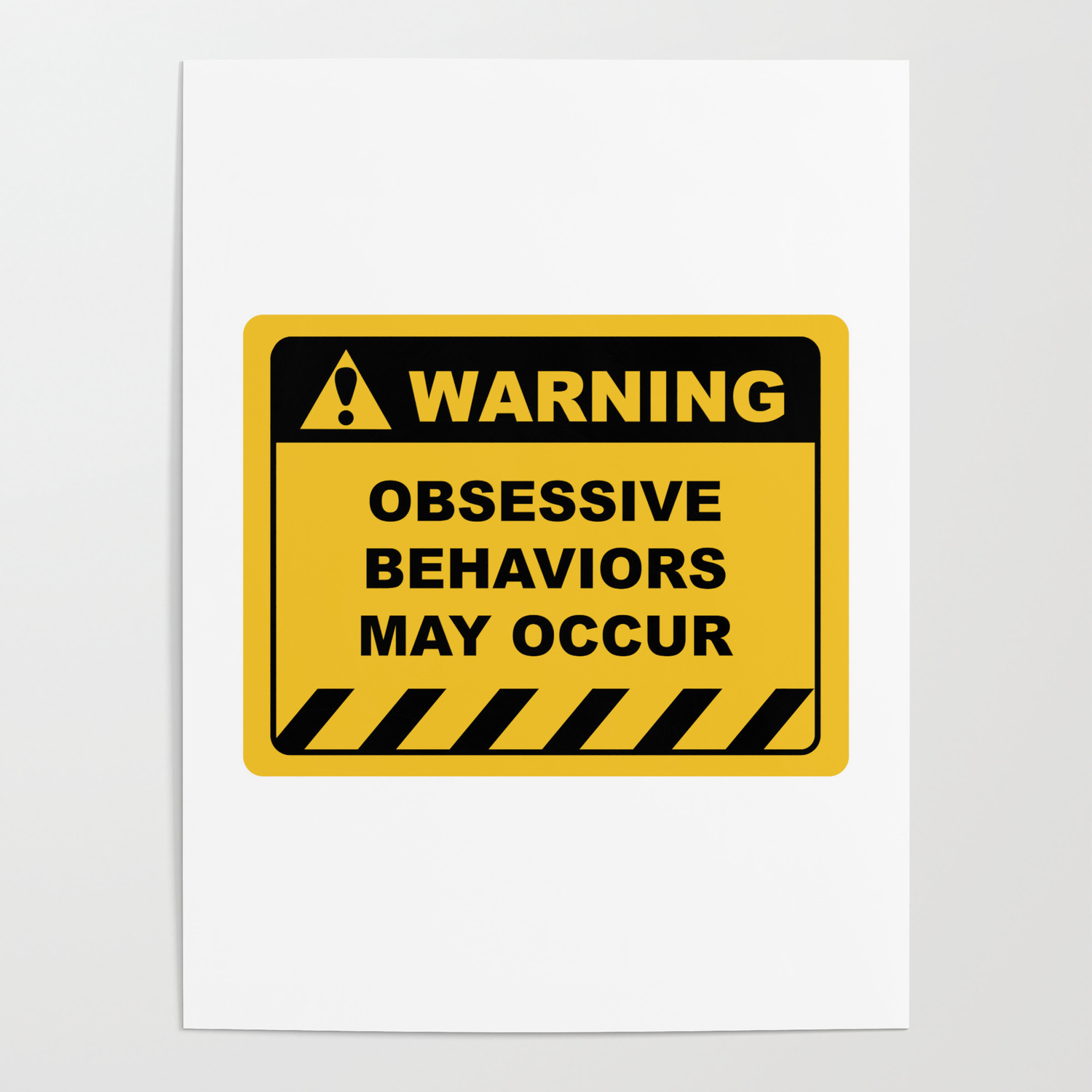 Funny Human Warning Label / Sign OBSESSIVE BEHAVIOR MAY OCCUR ...