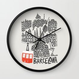 Barcelona Cityscape Wall Clock