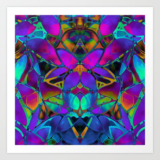 Floral Fractal Art G308 Art Print