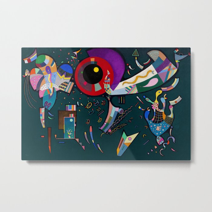 Wassily Kandinsky - AROUND THE CIRCLE (Autour du Cercle - Rund um den Kreis) - 1940 - Abstract, Biomorphic Abstraction, Post Bauhaus - Oil & Enamel on canvas - High-Res Digitally Enhanced Version - Metal Print