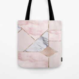Geometric mix up - rose gold Tote Bag