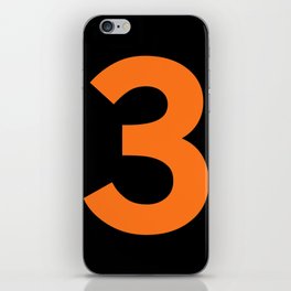 Number 3 (Orange & Black) iPhone Skin