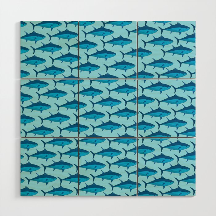 Bluefin Tuna Pattern Wood Wall Art