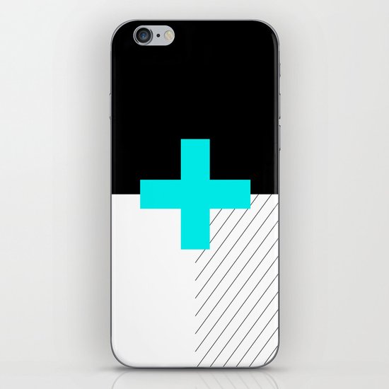 Neon Cross (Blue) // Neon Plus (Blue) iPhone & iPod Skin
