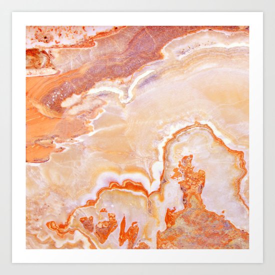 Peach Onyx Marble Art Print