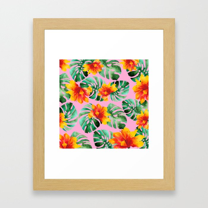 Tropical Monstera Bloom Framed Art Print