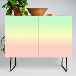 Rainbow Dust Soft Pastel Ombré Abstract Pattern with Blush Pink Credenza