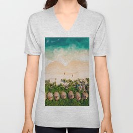 Tropical Tulum Beach V Neck T Shirt