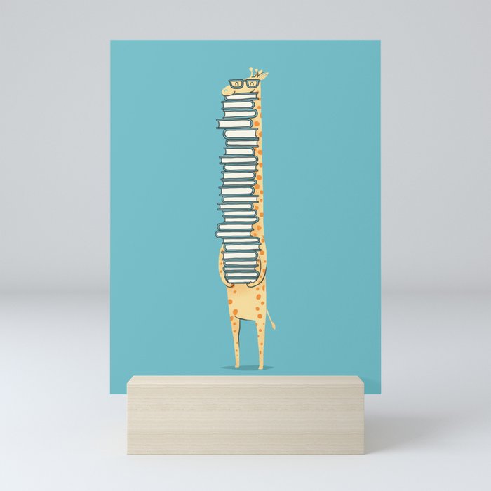 A Book Lover (blue) Mini Art Print