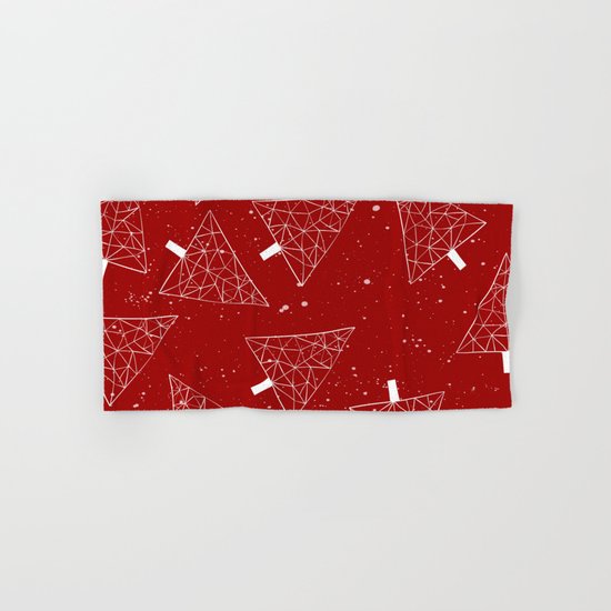 Christmas Trees Red Hand & Bath Towel