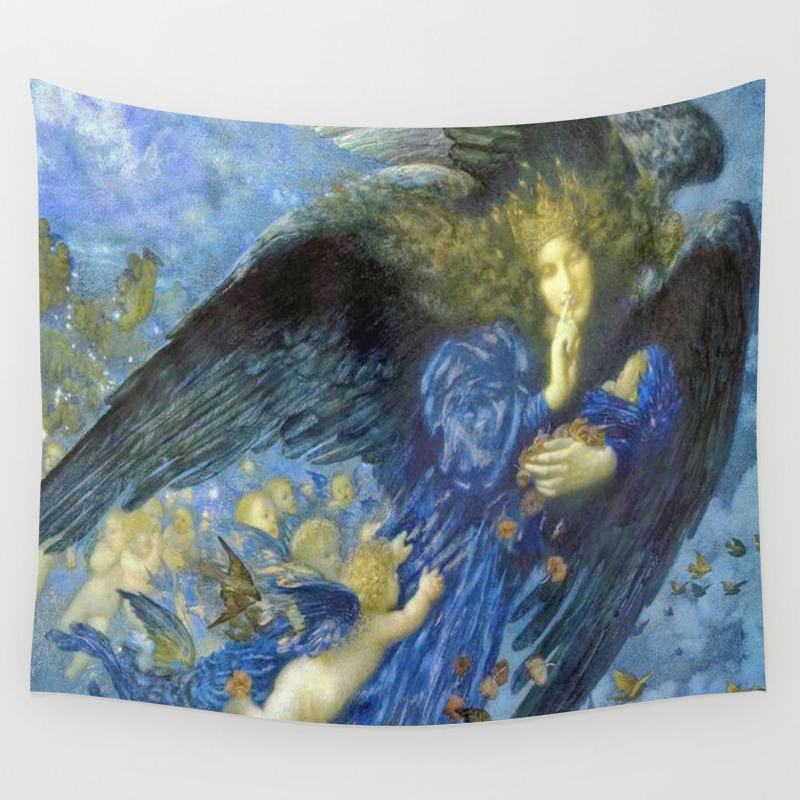 Night With Her Train Of Stars By Edward Robert Hughes Wall Tapestry By Bookcollecting101 Society6