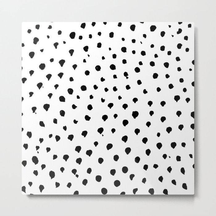 Dalmatian dots black Metal Print