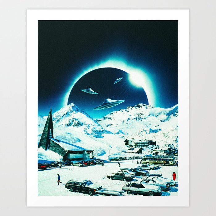 Winter Space Invasion Art Print