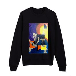 Gold Flowing From Rainbow Abstract Acrylic Painting Kids Crewneck