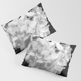 Hydrangea "SnowBall" In Black And White Pillow Sham