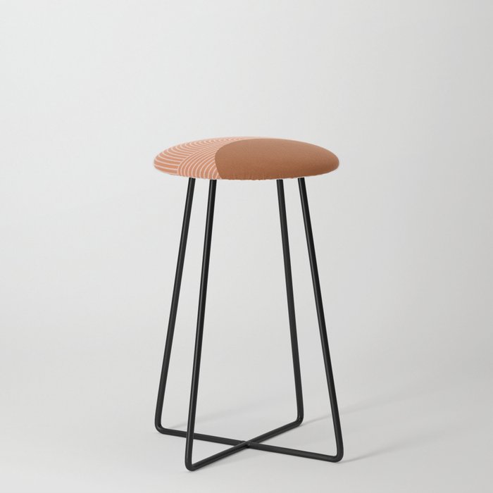 Geometric Lines Design 20 in Shades of Terracotta (Sunrise and Sunset) Counter Stool