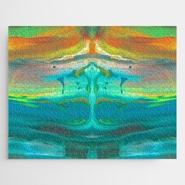 Heaven and Hell Teal Jigsaw Puzzle